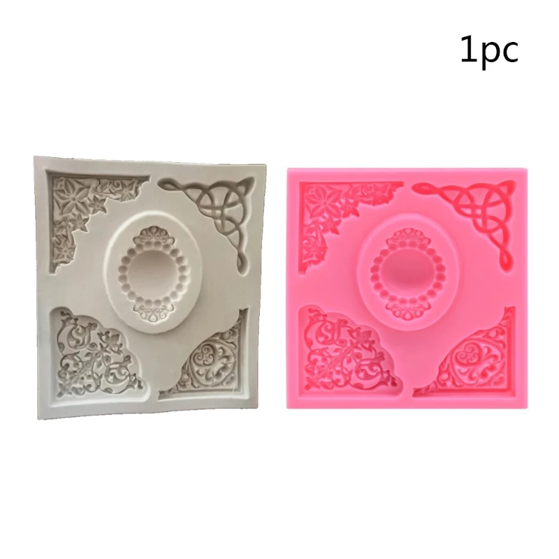 

2022 New DIY Sugarcraft Cake Border Decorating Photo Frame Silicone Mold Fondant Candy Clay Chocolate Decorating Tool