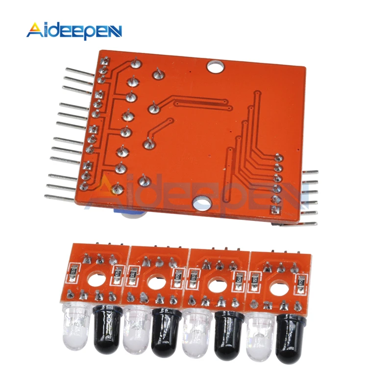 DC 3.3V-5V F233-01 4 Channel Four-Way Infrared Detector Tracking Obstacle Avoidance Sensor Module With Cable For Car Robot | Инструменты