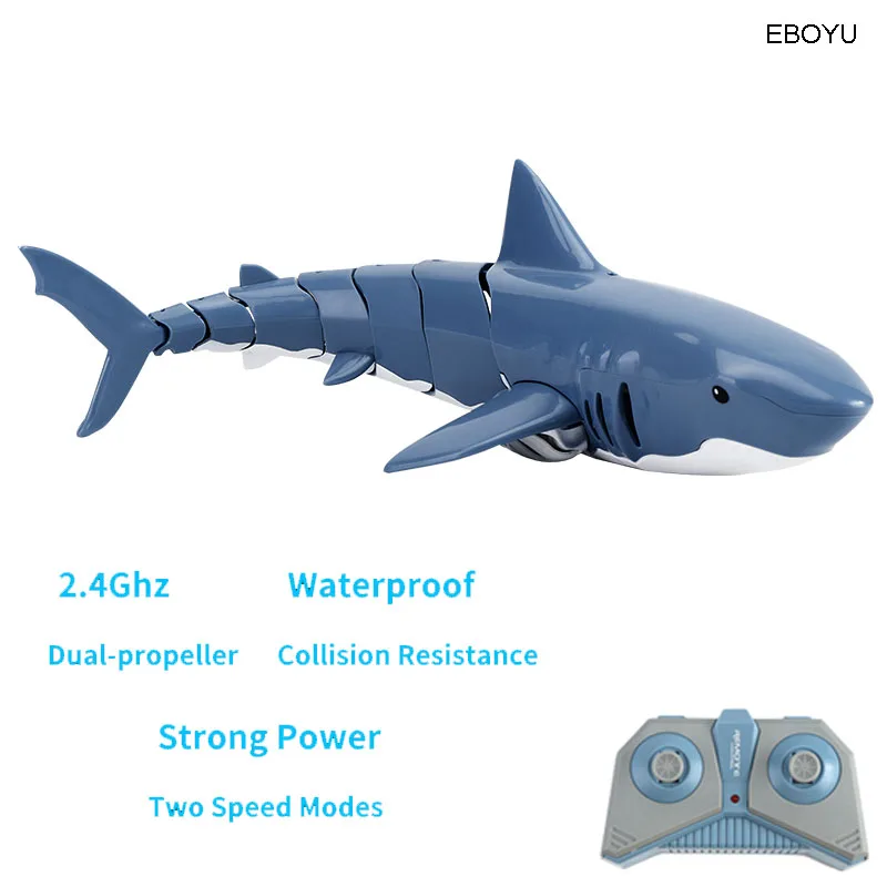 

JJRC S10 RC Fish 2.4Ghz Mini RC Shark Remote Control Boat Electric Fish Gift Toy Underwater for Pool Water Park for Kids