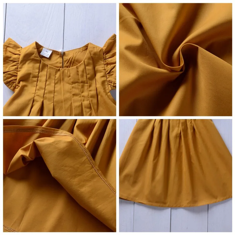 Baby Dress Vintage pastoral Style Baby Girls Pattern Flare Sleeve Dress Kids Toddler Pageant Sundress 0-2T Toddler Girl Clothes