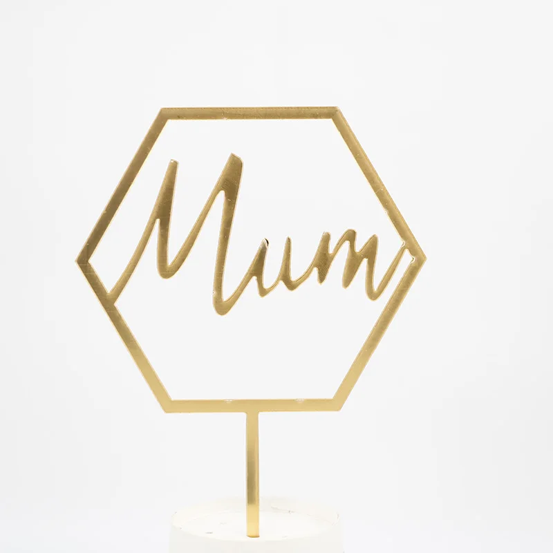 1 шт Золотой Розовый Топпер для торта в форме сердца Счастливый День матери