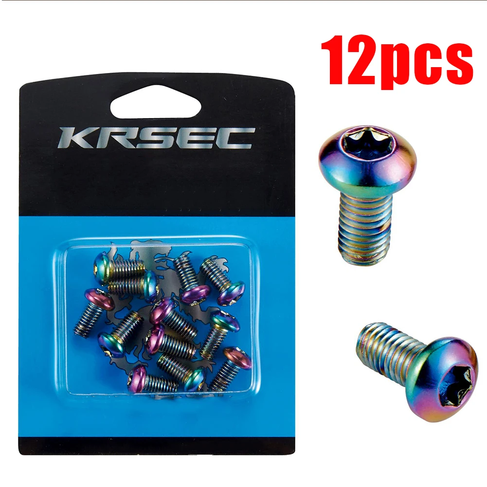 

12pcs M5x10mm Disk Brake Rotor Bolts Titanium Mountain Bike Brakes Disc Rotor Screw Ultralight Bettery Bike Brake Accessories