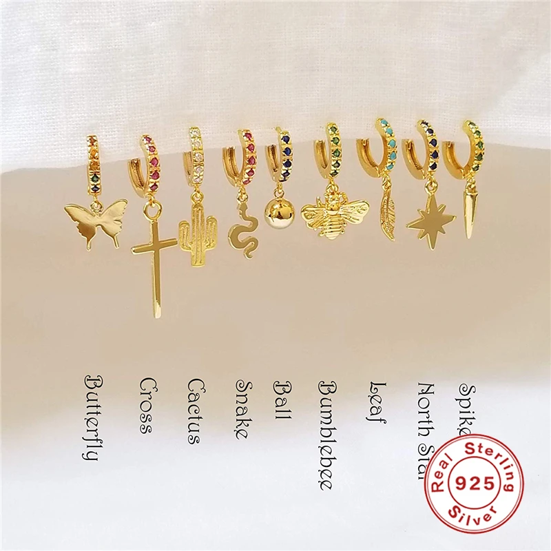 

Серьги-кольца женские из серебра 925 пробы, в виде бабочки