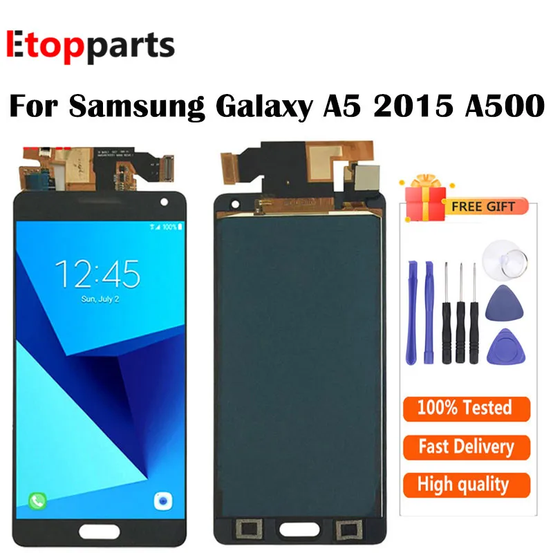 Для Samsung Galaxy A5 2015 A500 A500F A500FU A500M ЖК-дисплей + сенсорный экран дигитайзер стеклянная
