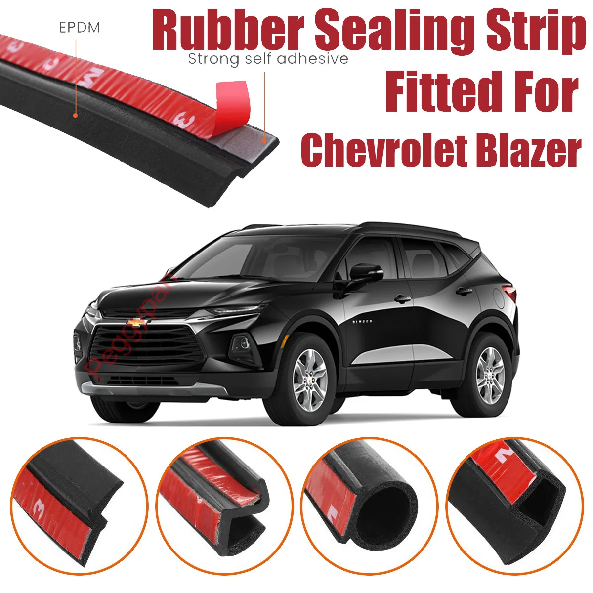 Door Seal Strip Kit Self Adhesive Window Engine Cover Soundproof Rubber Weather Draft Wind Noise Reduction For Chevrolet Blazer