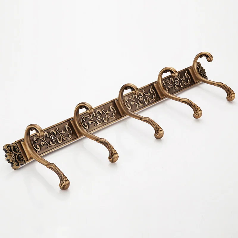 Роскошный античный крючок для одежды с резьбой настенный держатель полотенец