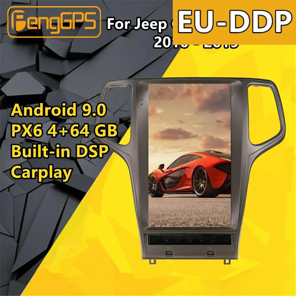 

Car multimedia player For JEEP Grand Cherokee 2010-2019 Stereo Tesla Screen Android PX6 Radio Audio GPS Navigation Head unit BT