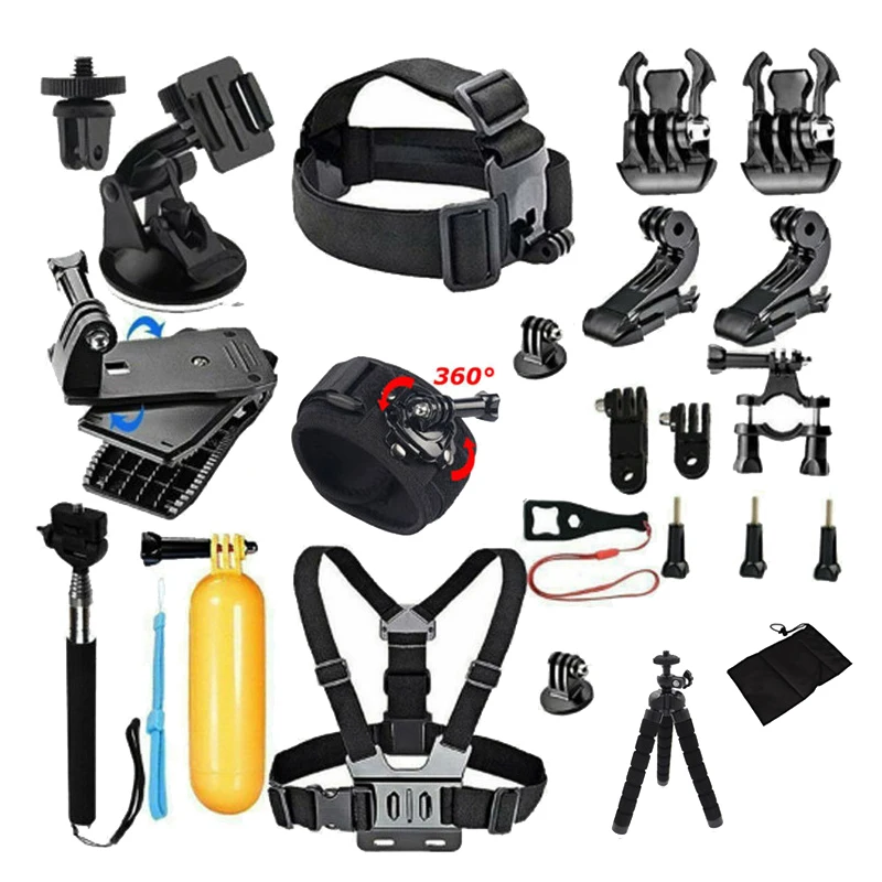 Набор аксессуаров для экшн камеры GoPro Hero 8 Max 7 6 5 4 Black 2018 Session Fusion DJI AKASO APEMAN Campark SJCAM 23