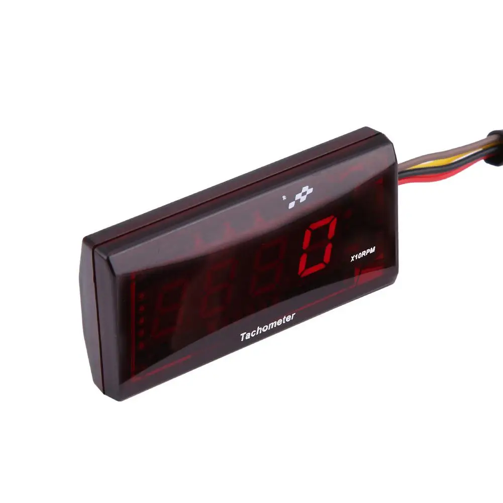 

Motorcycle LED Digital Tachometer Speed Meter RPM Tester DC 8-18V