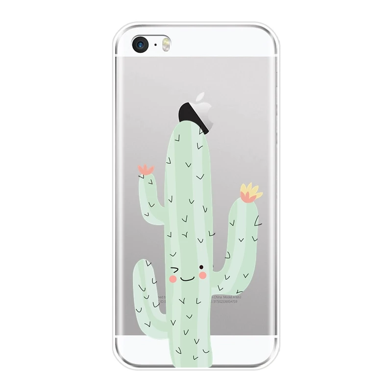 Cactus Flora Cute Flower Green Plants Cacti Floral Back Cover For iPhone 5C 5S SE 5 S Soft Silicone Phone Case 4S 4 |