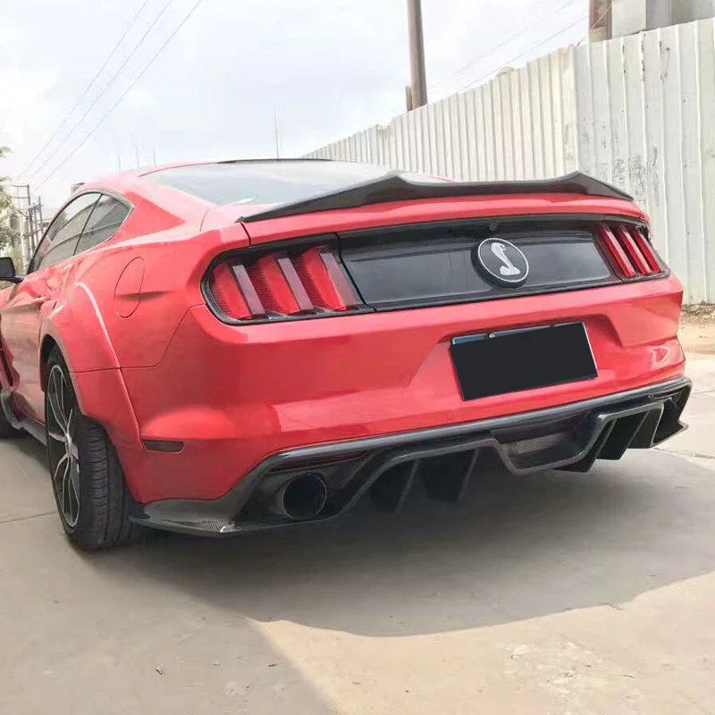 A Style For Ford Mustang GT V8 V6 2-Doors Coupe 2015 2016 2017 2018 Carbon Fiber Rear carbon spoiler wing | Автомобили и