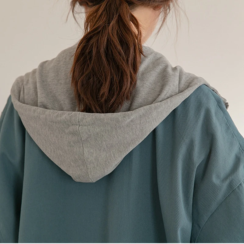 Весенне-осенние куртки для беременных женщин цвета хаки с длинным рукавом