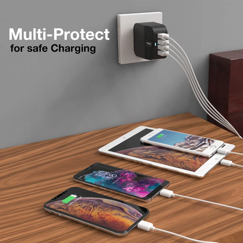 Moxom 4 Порты и разъёмы usb быстро Зарядное устройство smart ic мобильный телефон USB