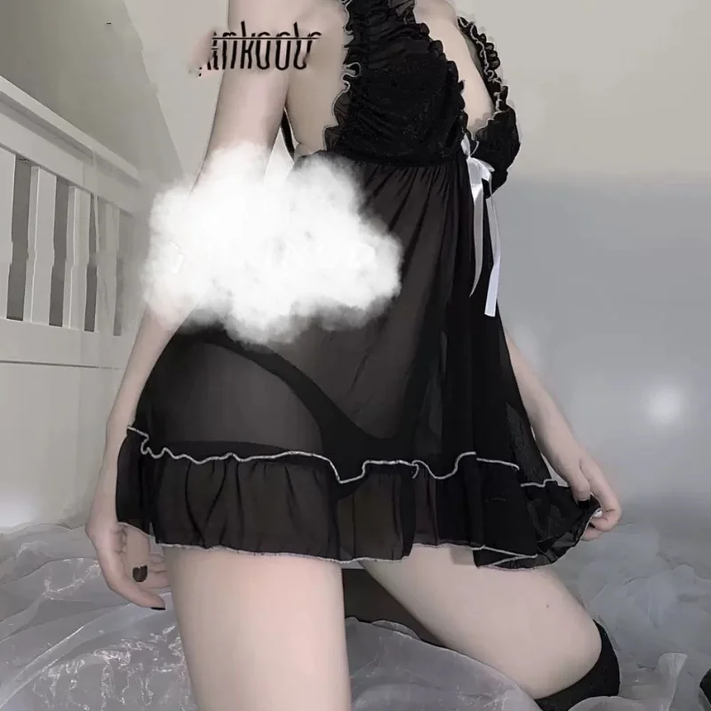 

Sexy Pajamas Women Extreme Temptation Princess Role-playing Ladies Erotic Sexy Girl Suspender Nightdress Set Gift Thong