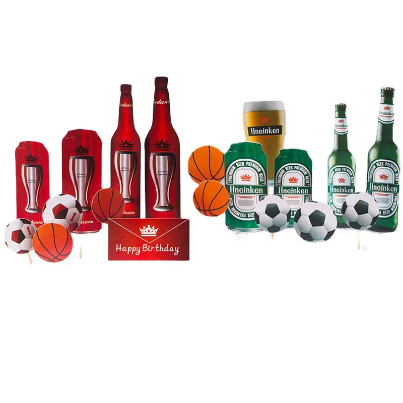 1 комплект новинка забавные топперы сделай сам для футбола баскетбола колы пива