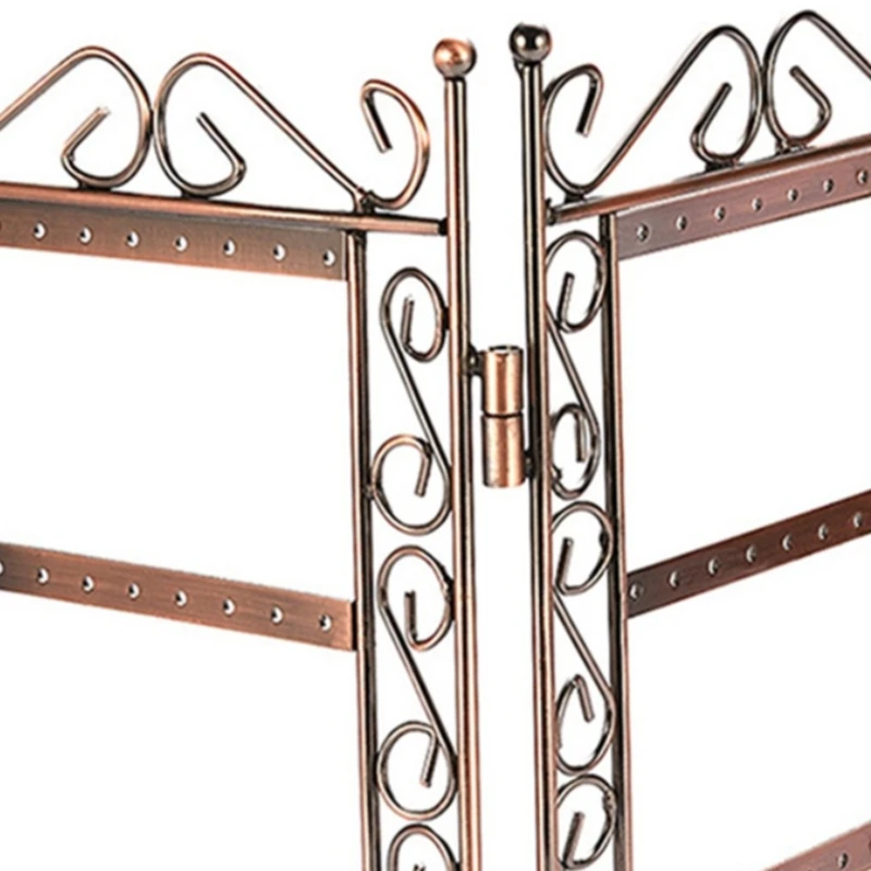 

Metal Foldable Jewelry Display Rack Iron Earring Holder Jewelry Display Stand Earring Necklace Storage Rack