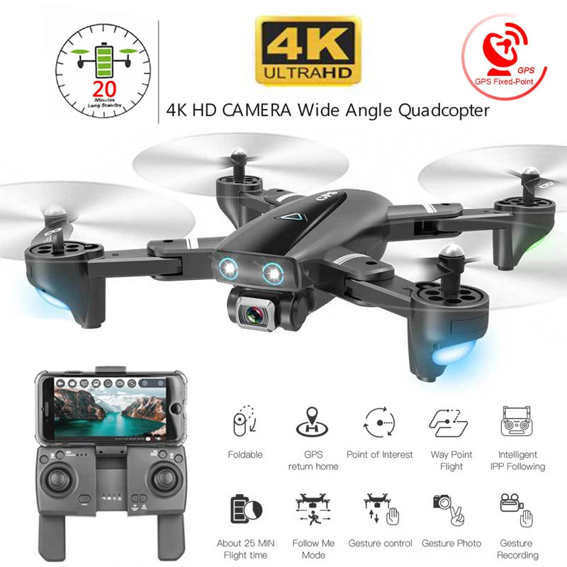 GPS Drone 4K WIFI 1080P FPV камера дроны gps следуй за мной высота удержания широкий угол Quadcopter
