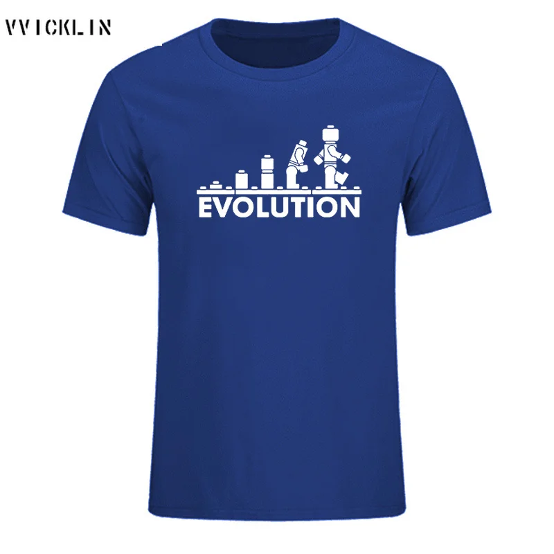 Летние робот Эволюция футболка забавная Футболка с принтом модные хлопковые