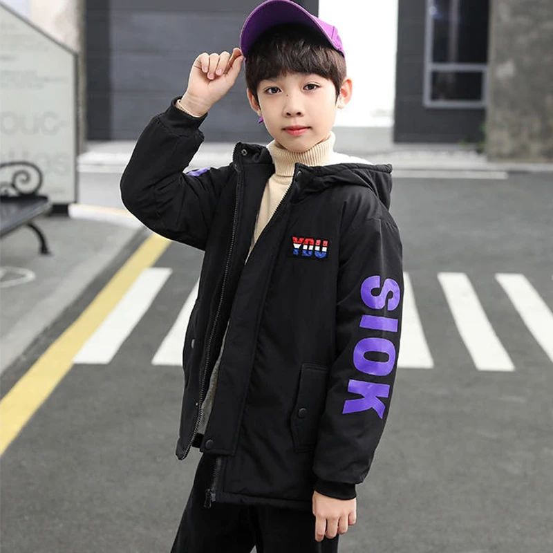 Детская теплая куртка на молнии с капюшоном для мальчиков бархатный утепленный
