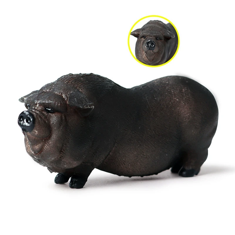 Имитационная игрушка в виде дикого животного вьетнамская свинья ферма черная