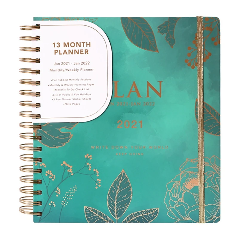 

2021 Agenda Planner Organizer B5 Coil Notebook Journal Monthly Weekly Schedule