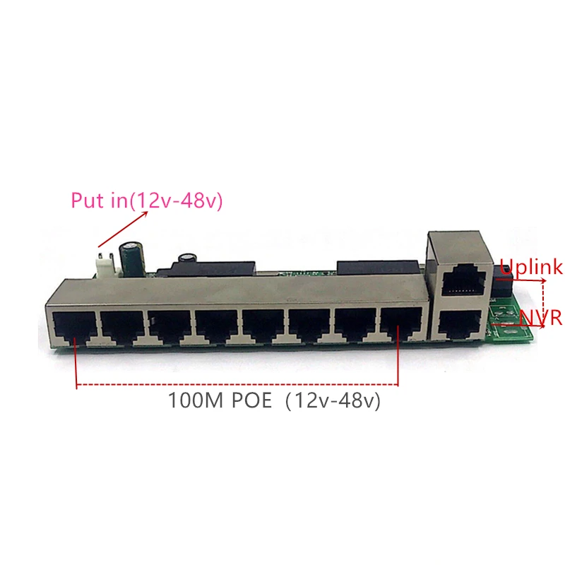 POE12V-24V-48V POE12V/24V/48V POE OUT12V/24V/48V poe переключатель 100 Мбит/с poort100 UP Link poort включен NVR |