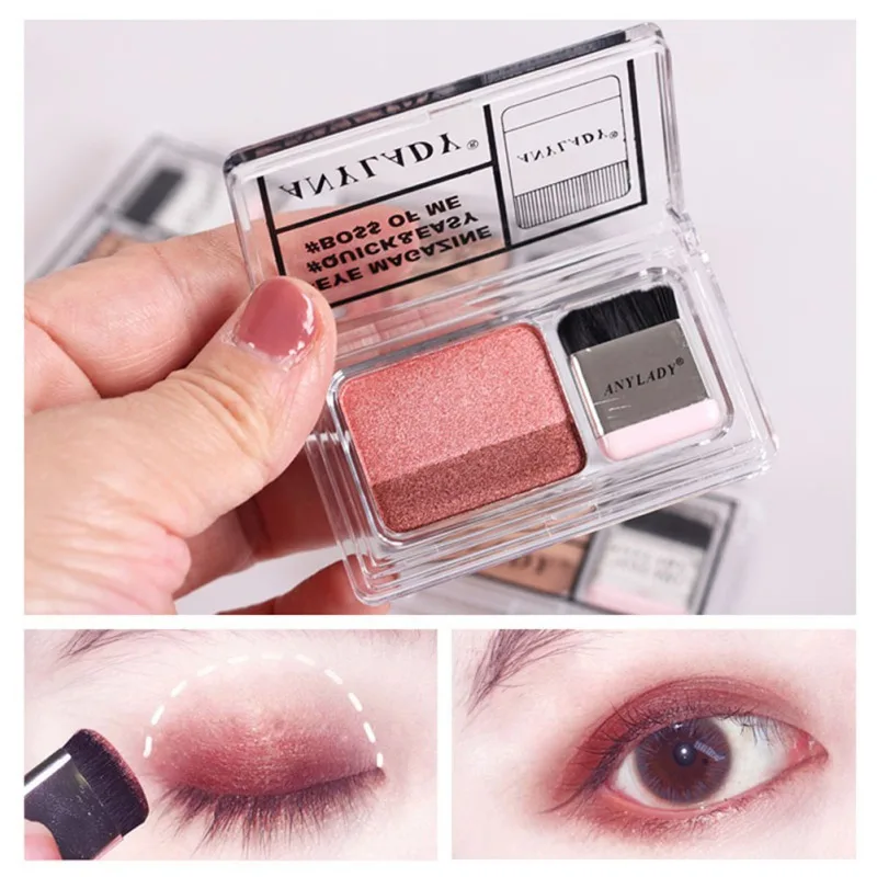 Двухцветные мерцающие тени для век Lazy долговечные водостойкие матовые с защитой