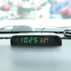 Светодиодные Автомобильные часы на солнечной батарее, термометр, двухцветный дисплей, умный переключатель, высокоточные цифровые часы, аналоговые противоугонные сигнальные лампы