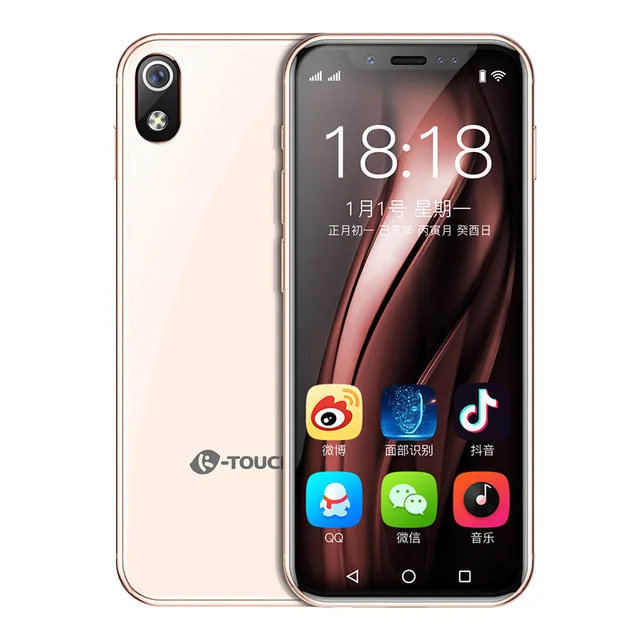 Champagne Gold K-touch I9 супер мини мобильный телефон 3," маленький Android смартфон Face ID Android 6,0 4G четырехъядерный 2 Гб 16 Гб Play Store - Цвет: Champagne Gold
