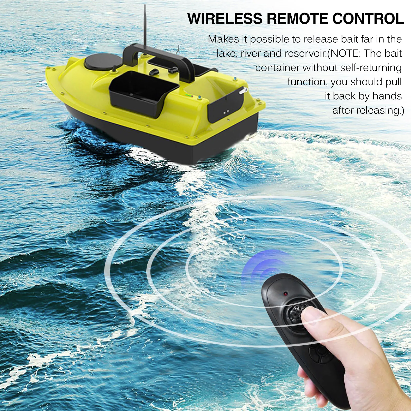 D18 Wireless Remote Control Fishing Bait Boat 4.4lb Bearing Capacity with 3 Container 500m Range Finder | Спорт и развлечения