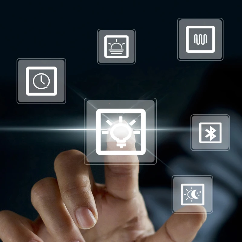 

Oval Shape Smart Makeup Bathroom Mirror 3 Color Adjustable LED LIght Multifunction With Bluetooth Speaker For Bedroom Decoration