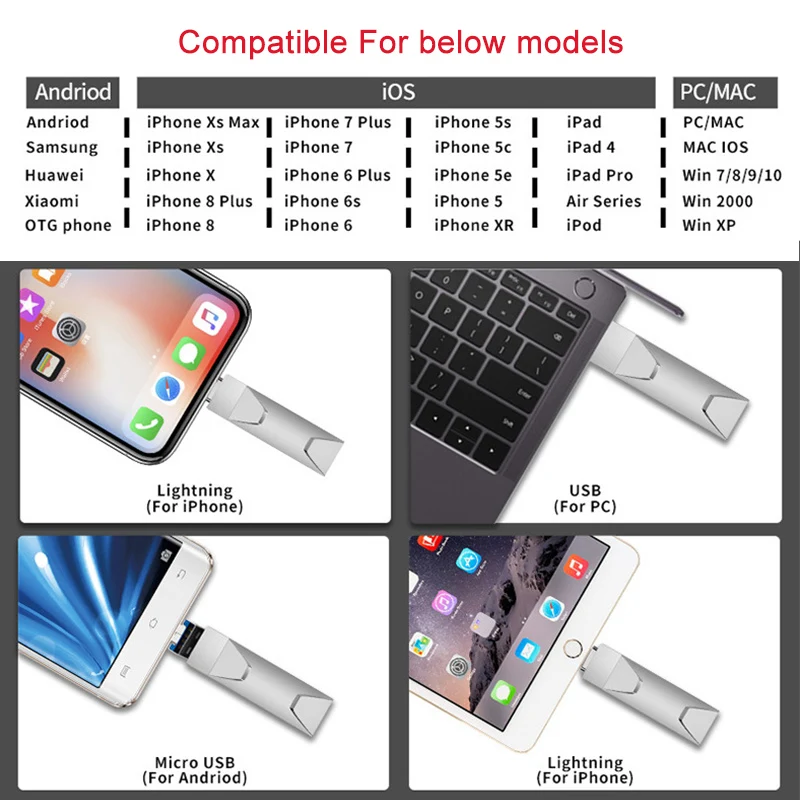 

Creative OTG Micro USB Flash Drive For iPhone Pendrive 64GB USB 3.0 Pen Drives 128GB 256GB 32GB 16GB 8GB Memory Stick