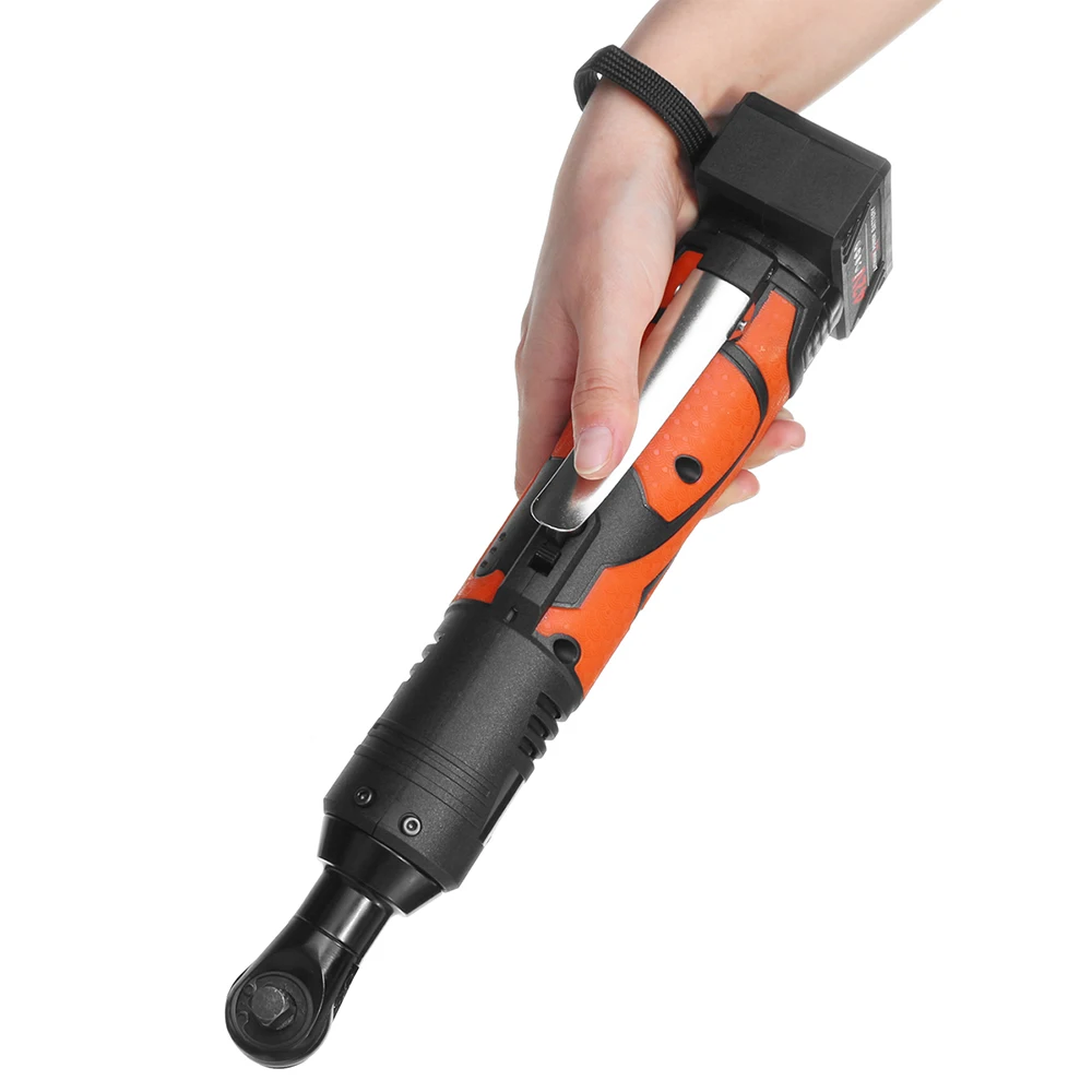 

100Nm Electric Wrench Ratchet Wrench 12V/42V 3/8 Cordless Right Angle Drill Screwdriver Rechargeable Spanner with 2 Battery