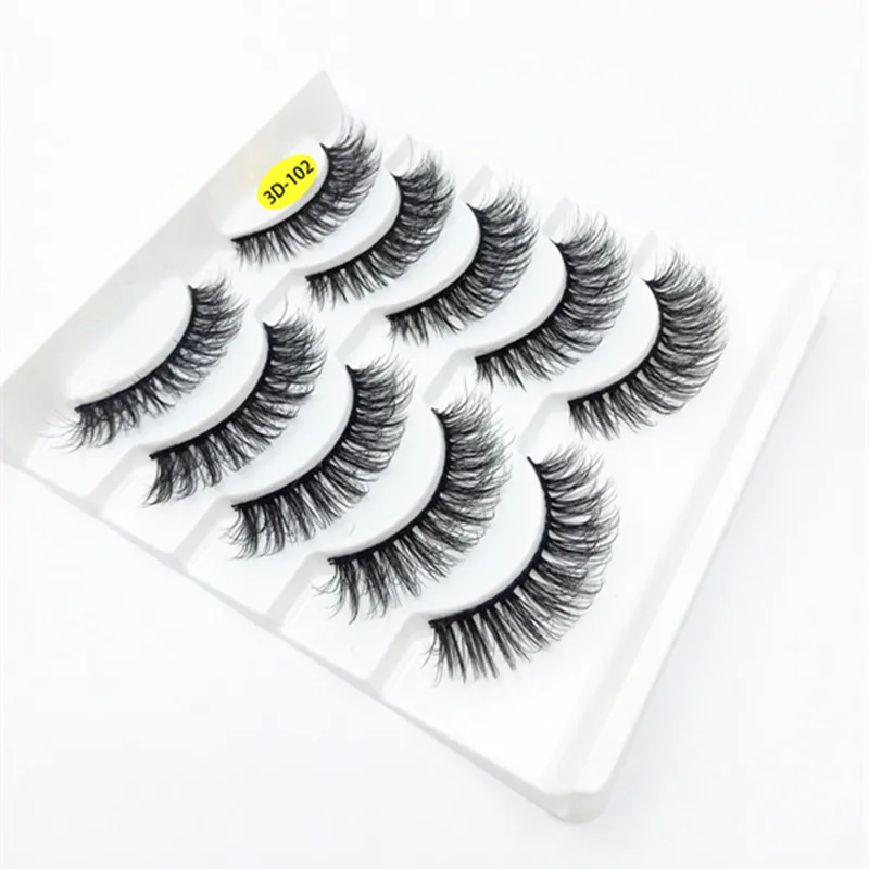2020 новые 5 пар 100% настоящие норковые ресницы 3D натуральные накладные 3d мягкие
