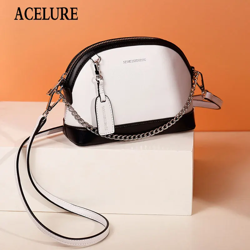 

ACELURE Spring Fashion New Small Women Shoulder Crossbody Bags Female PU Leather Zipper Shell Bag Shopping Purse DropShipping