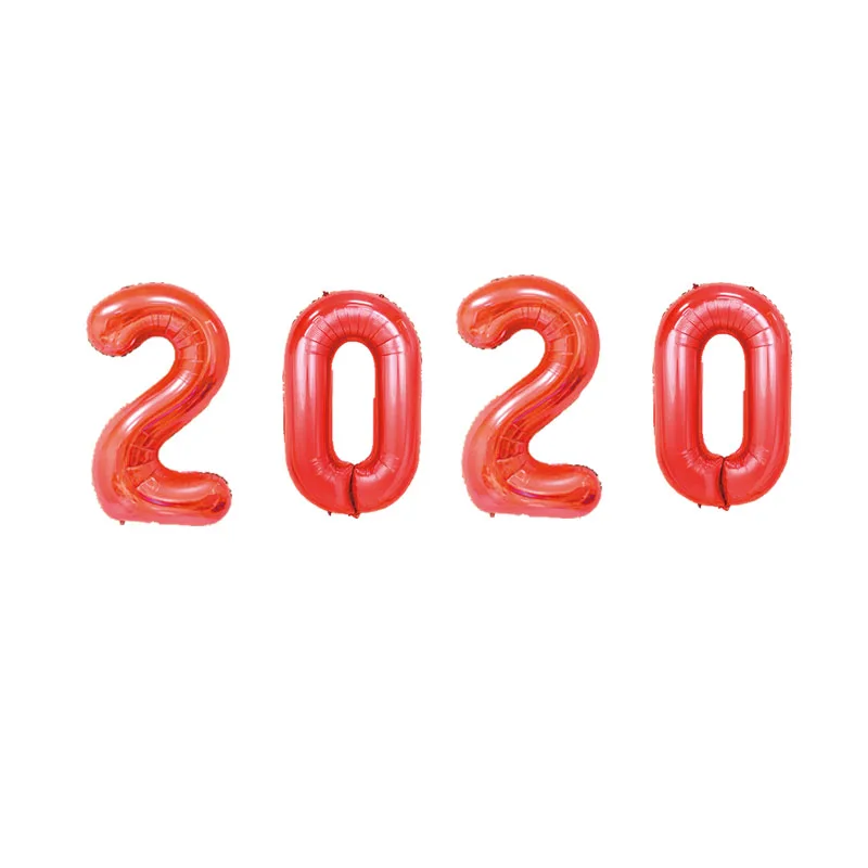 2020 воздушные шары Золотое серебряное число Фольга гелиевые Merry Christmas Новый год