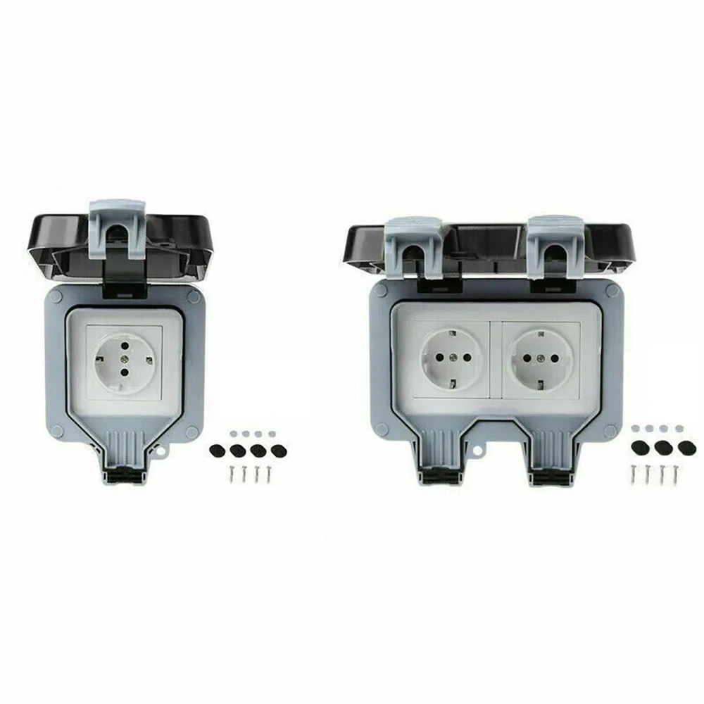 

Outdoor Weatherproof Waterproof Socket IP66 German Switch 16A Single Socket Dual Sockets High Quality And Durable Safety