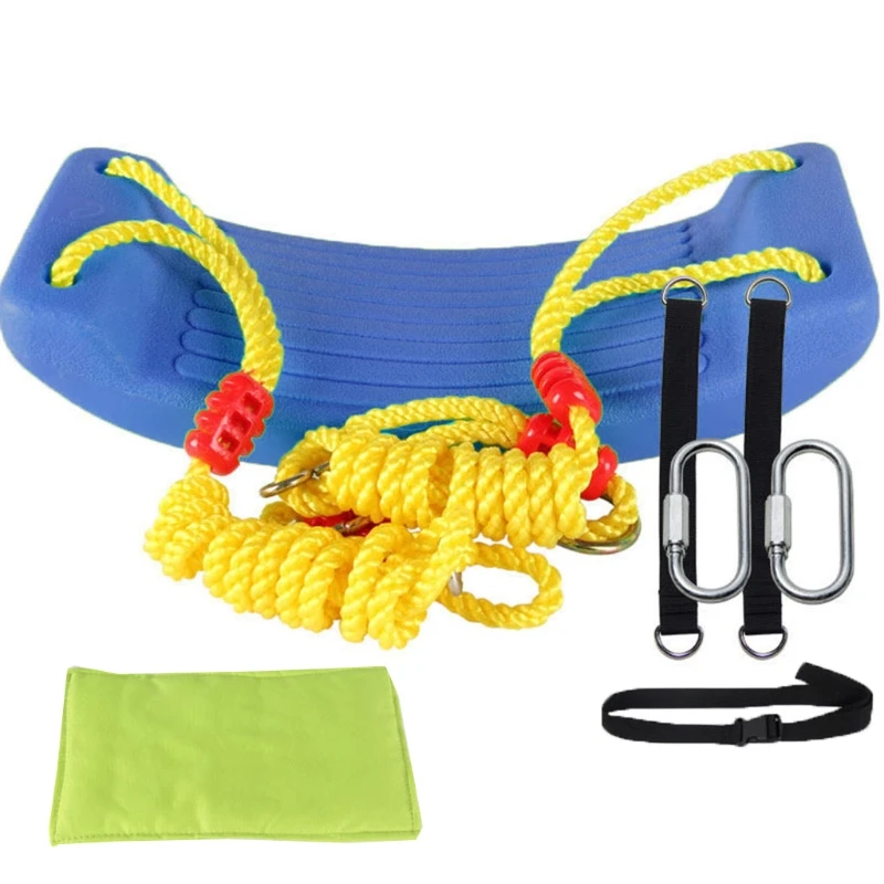 

8 Ring Buckle Portable Family Backyard Game Swing Set with Safety Buckle Garden Tree Game Equipment for Outdoor Play Set T8ND