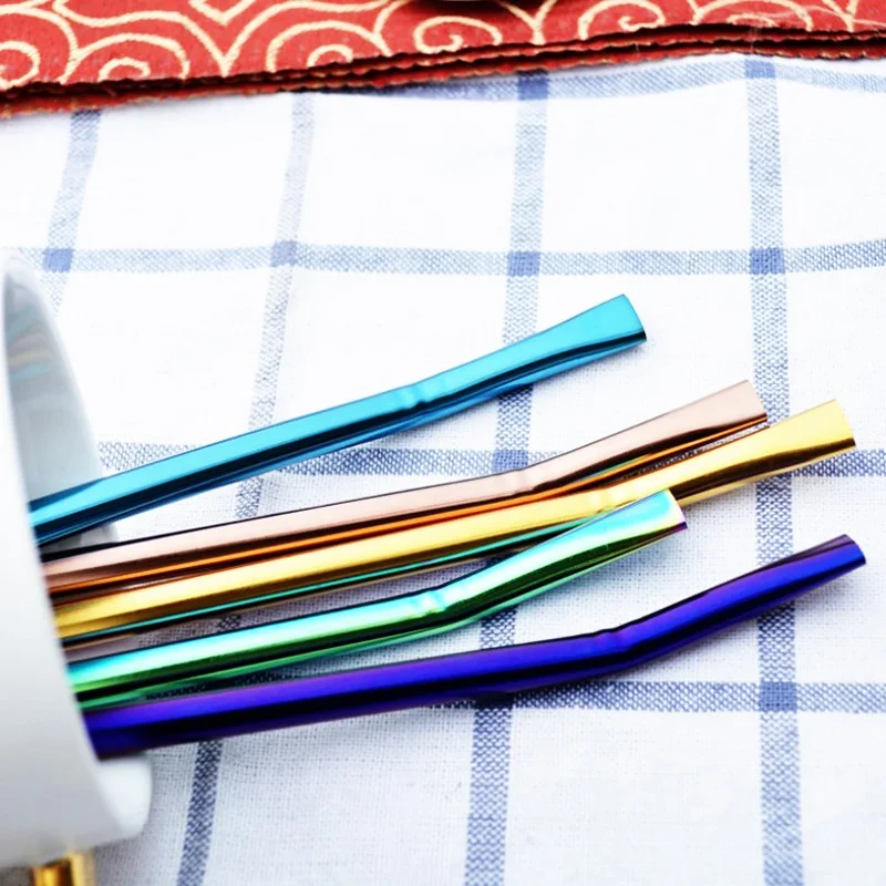 

Top Kitchen Tools Stainless Steel Straw Spoon Reusable Coffee Mixing Spoon Drinking Spoon Residue Juice Accessories Drop 2021