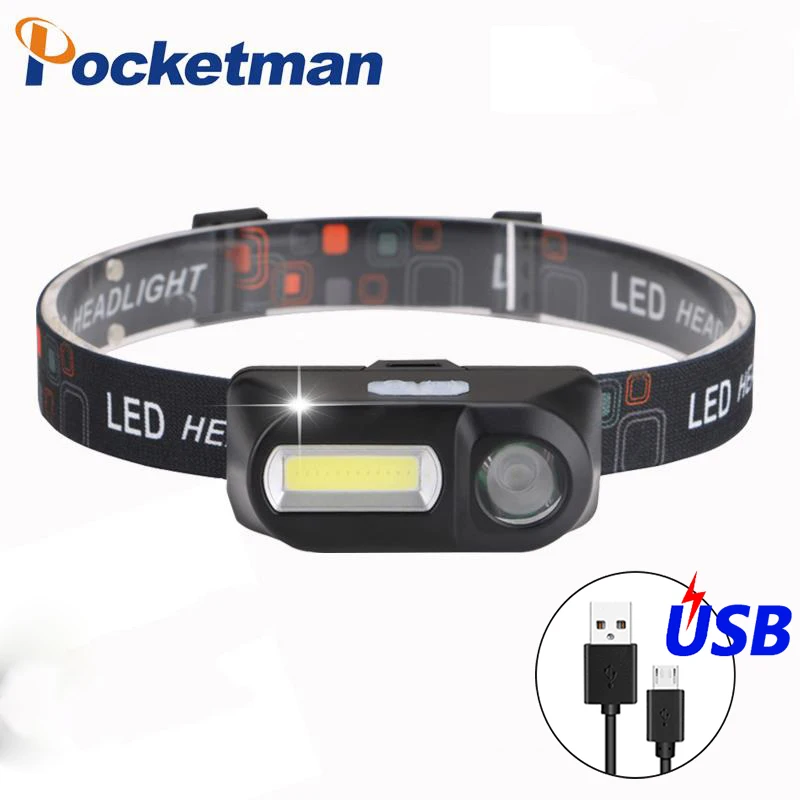 

Портативный мини-фонарь T6 COB с зарядкой от USB, водонепроницаемый Мощный уличный фонарь, яркий ночник для кемпинга, рыбалки, бега