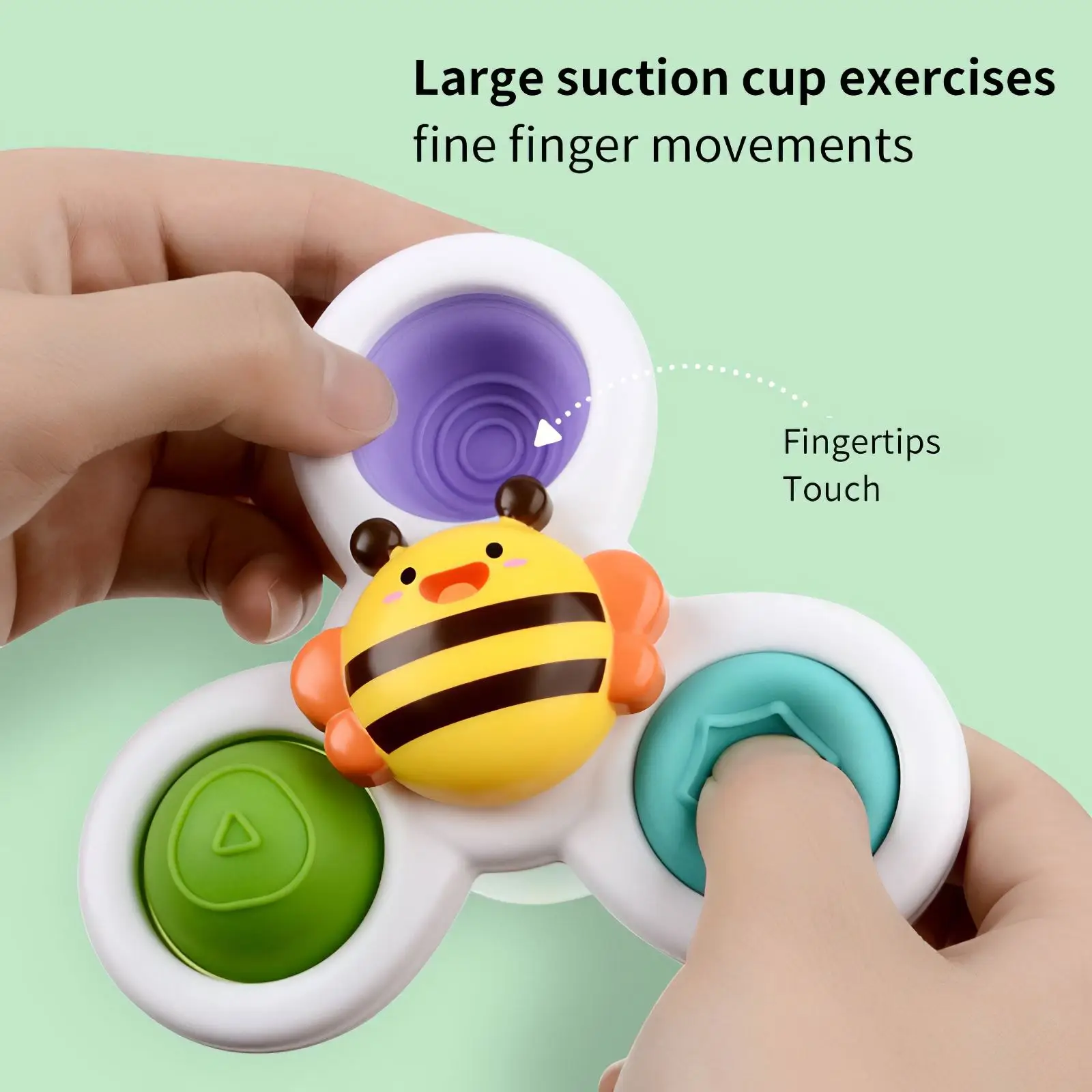 

Spinner Plaything With Suction Cup Children'S Baby Spinning Top Toy 3pcs Hand-Eye Coordination Practice Baby Bathing Sensory Toy