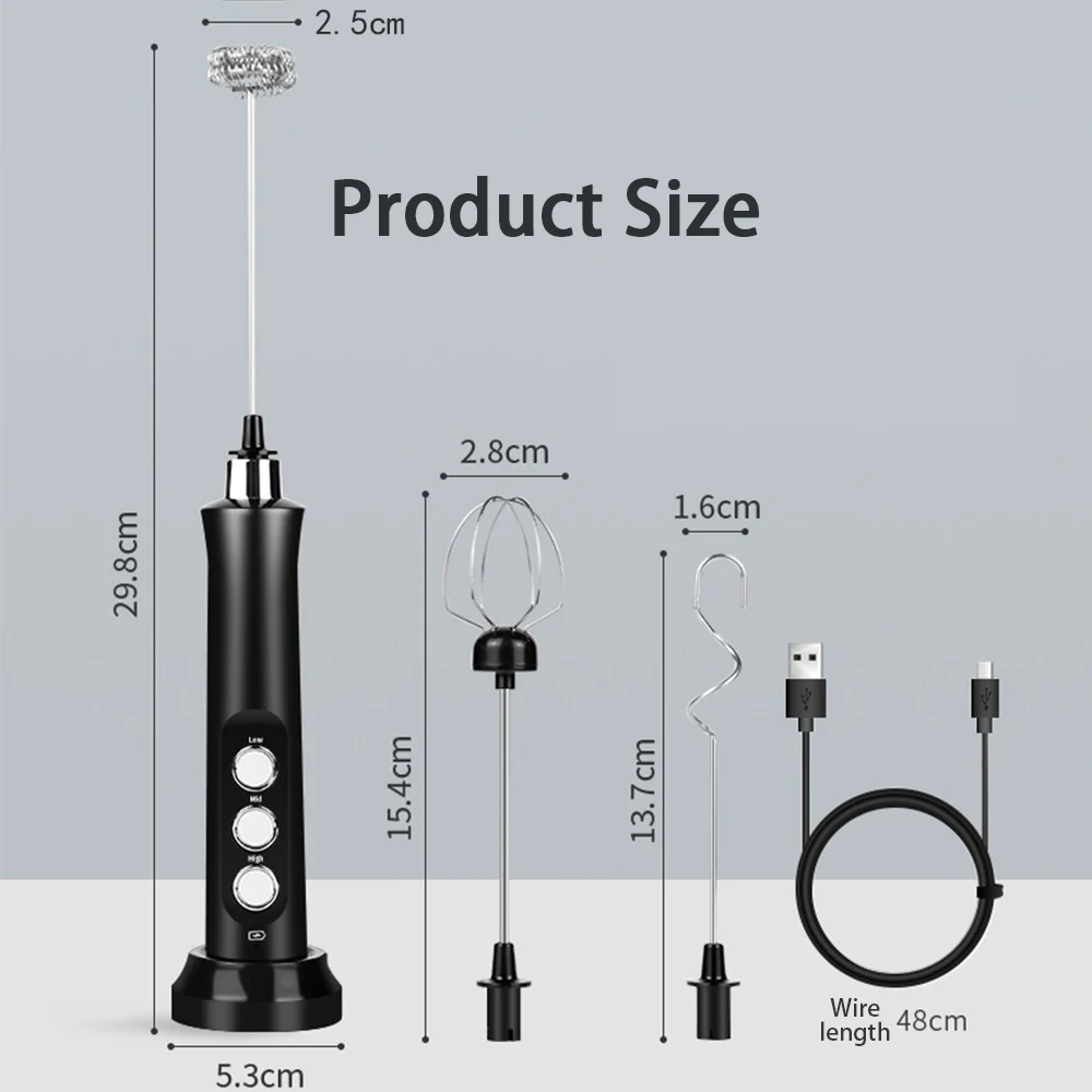 

Byvalue New Portable Blender Mixer For Coffee Automatic Milk Frother Electric Maker Whisk Handheld Mixer Blender And USB Charger