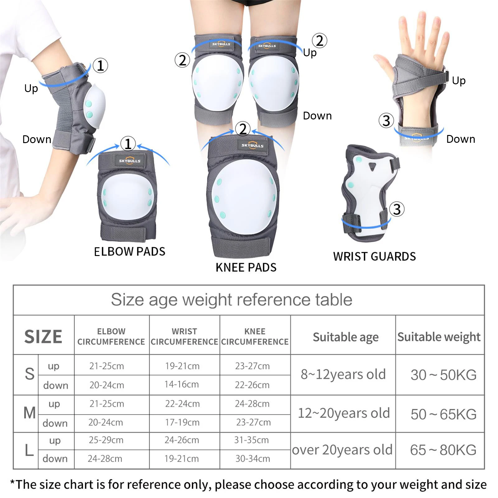 

Thicken Knee Pads Set Knee Pads Elbow Pads Wrist Guards Protective Equipment Set Safety Protection Pads for Children Adult