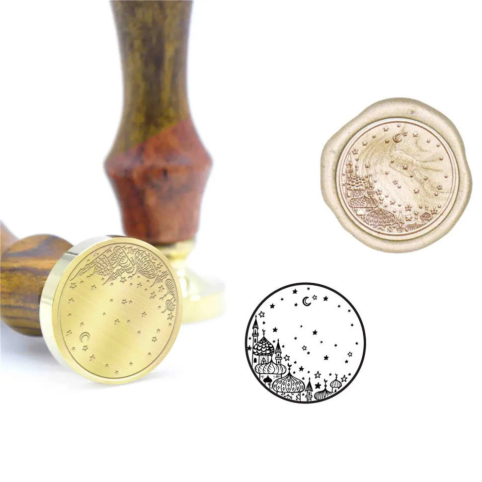 Башня Луна и звезда восковая печать штамп B113 Заказные восковые штампы сделай сам