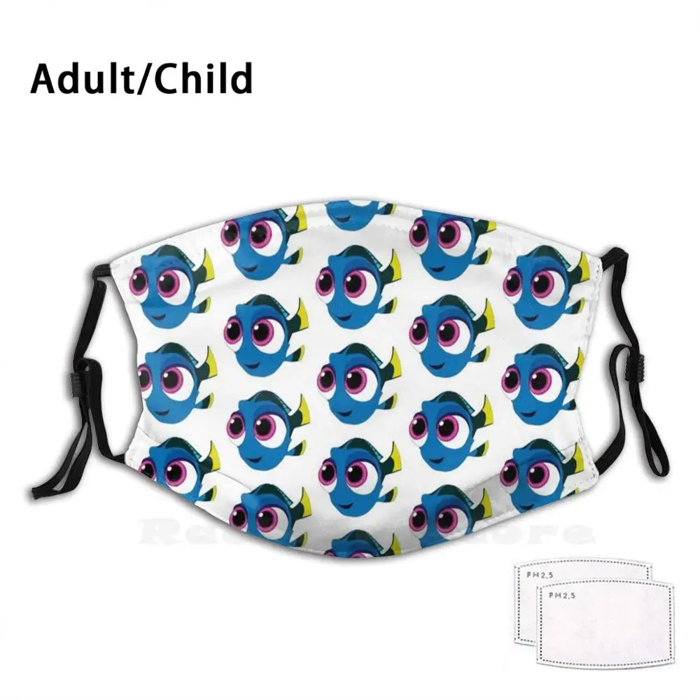 

Baby Dory Adult Kids Anti Dust Filter Diy Mask Fining Nemo Cartoon Blue Fish Cute Nemo Ocean Just Keep Swimming Pixar Movie