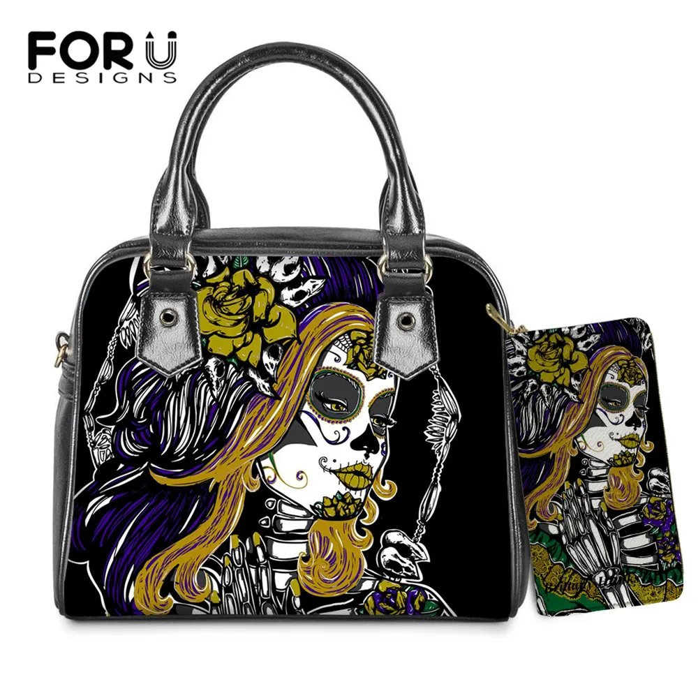 FORUDESIGNS Готический мешок для женщин Goth Sugar Skull Girls Женская Повседневная сумка через