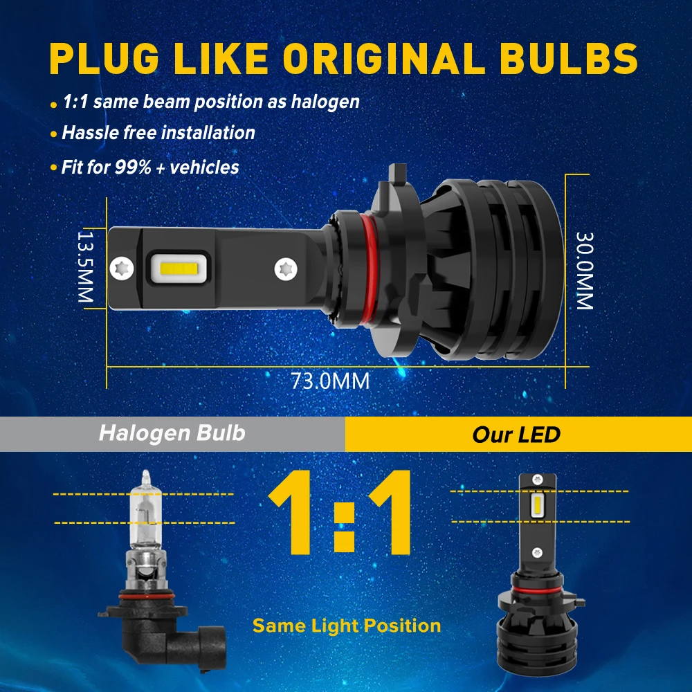 

HB3 9005 Hir2 9012 H9 Lights H4 9003 LED H7 16000LM H1 H3 H8 H11 LED Auto Lamp for Car Headlight Bulb HB4 9006 Turbo Bulbs 12V