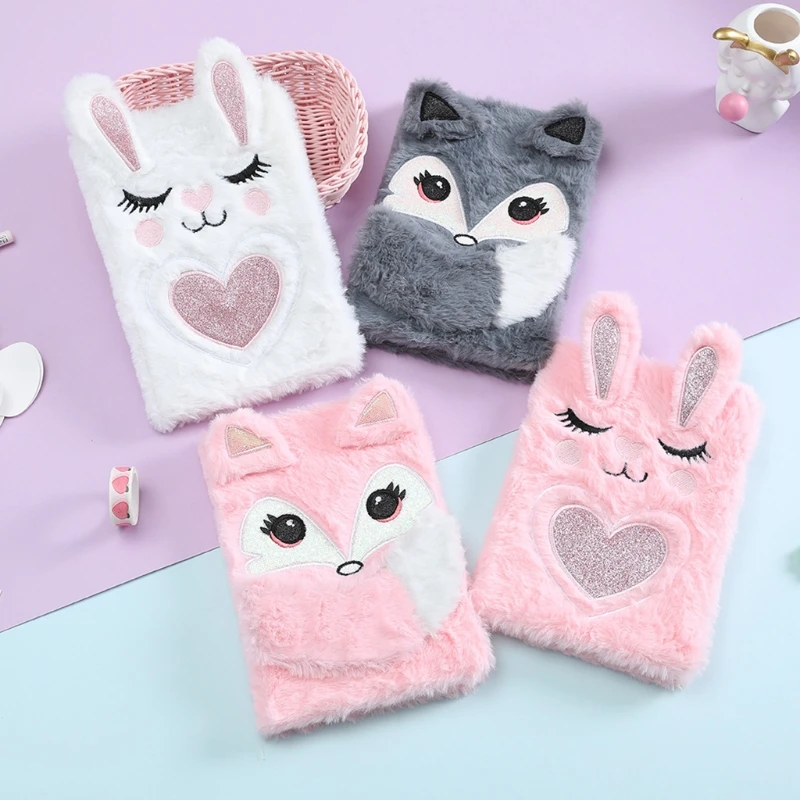 

1 Pcs Colorful Animal Plush Notebook Portable Travel Diary Planner Stationery for Teens and Adults Gift Office Supplies