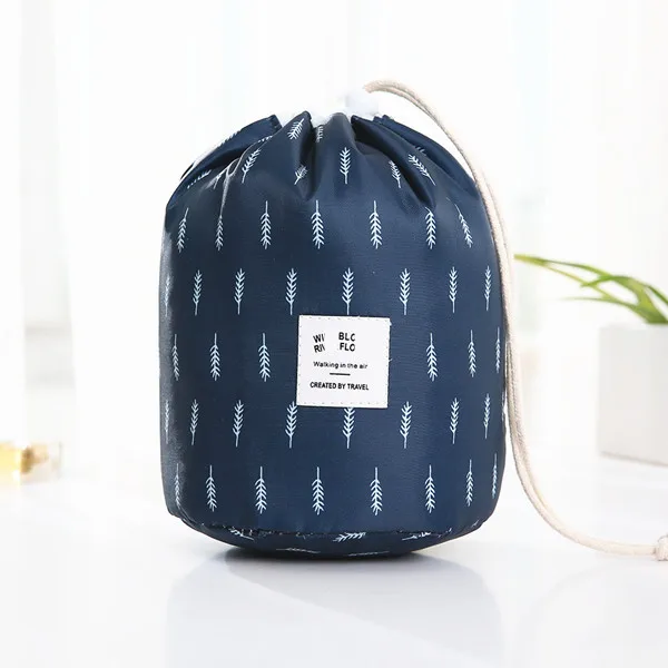 Dark Blue Косметичка, круглая косметичка для женщин, для путешествий, несессер, органайзер для макияжа, женский набор туалетных принадлежностей, чехол, коробка для макияжа, моющаяся сумка для хранения - Цвет: Dark Blue