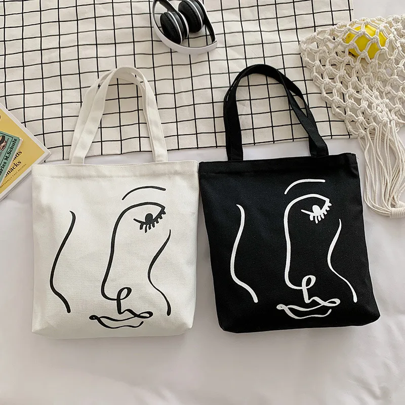 

PURFAY Canvas Capacity Women Shoulder Bag Cotton Tote Shopper Bag Eco Reusable Travelling bag Cloth Messenger Bag